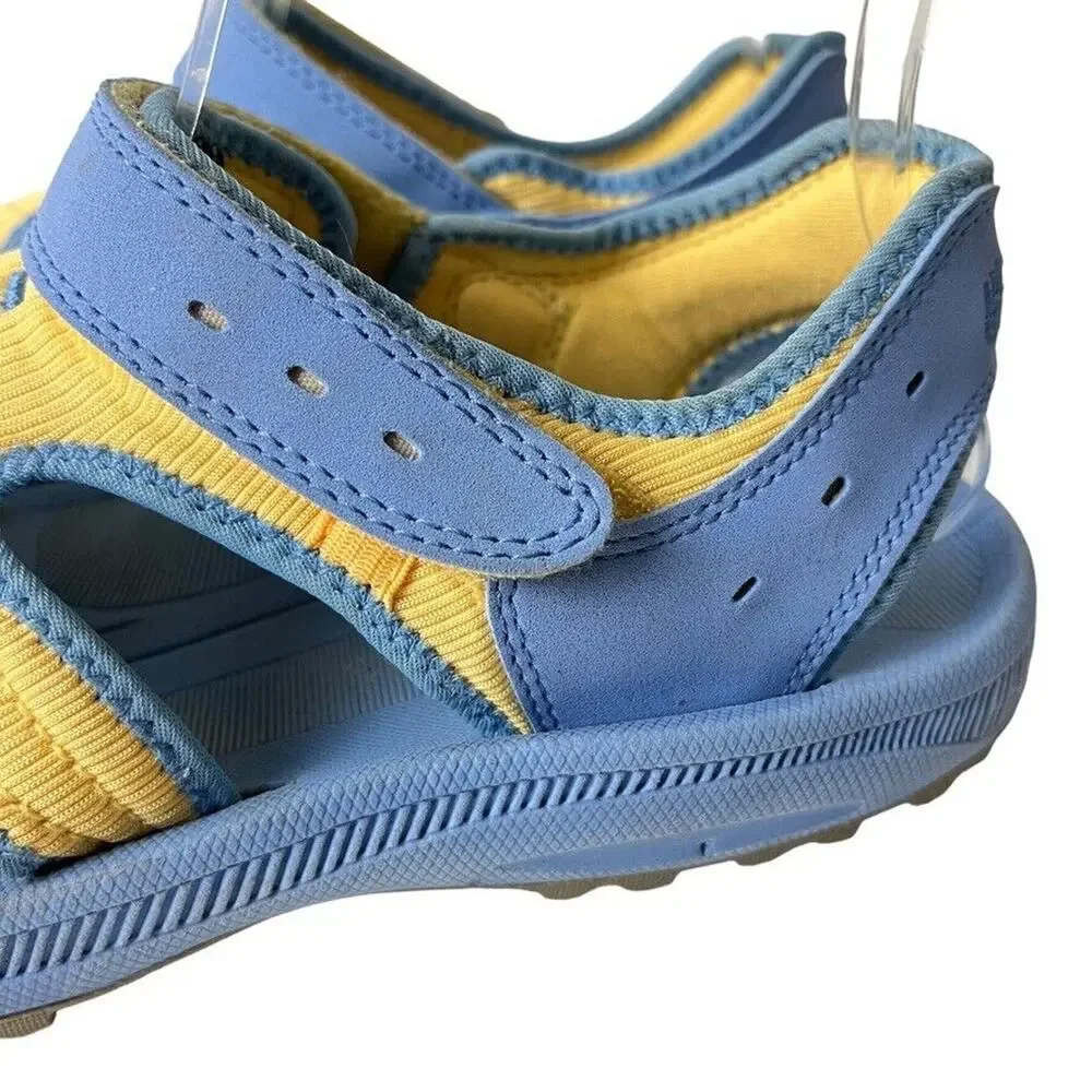 Teva Girls Kids Psyclone Blue & Yellow Sporty Ankle Strap Sandals Flats Shoes 6